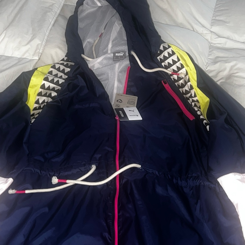 Puma Blue Jacket with Yellow and Pink Highlights